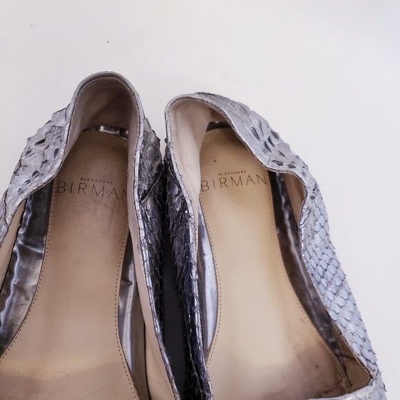 Alexandre Birman Silver Python Flat Espadrilles, Size 36 1/2 - Picture 8 of 10